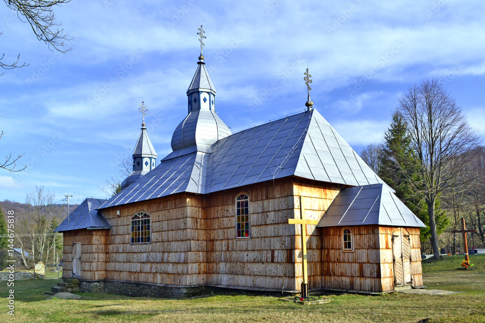 greek catholic wooden church in Olchowiec, Low Beskid, Poland greek catholic wooden church in Olchowiec, Low Beskid, Poland