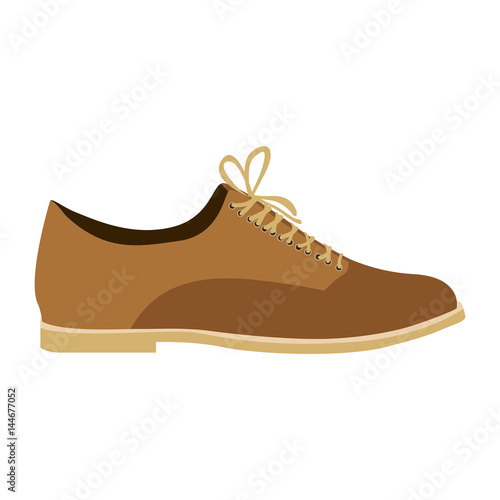 color silhouette of male leather shoe with shoelaces vector illustration