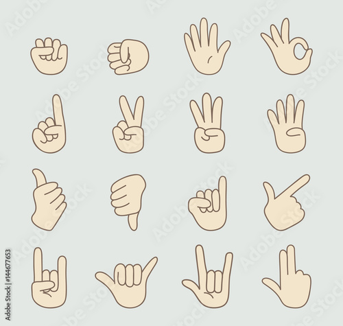 Hand gestures icons