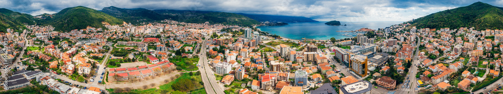 Budva, Montenegro New Town aerial photography drone