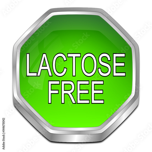 Lactose free Button - 3D illustration