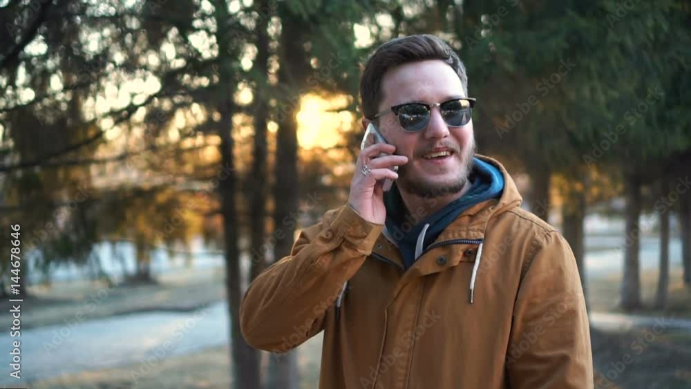 Man talking on a mobile cell phone Man talking on a mobile cell phone