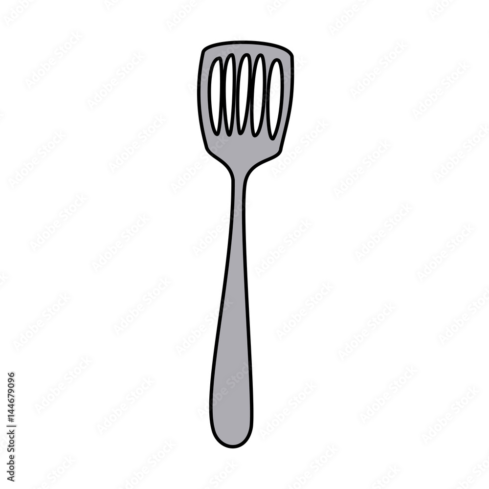 grayscale silhouette with frying spatula vector illustration grayscale silhouette with frying spatula vector illustration