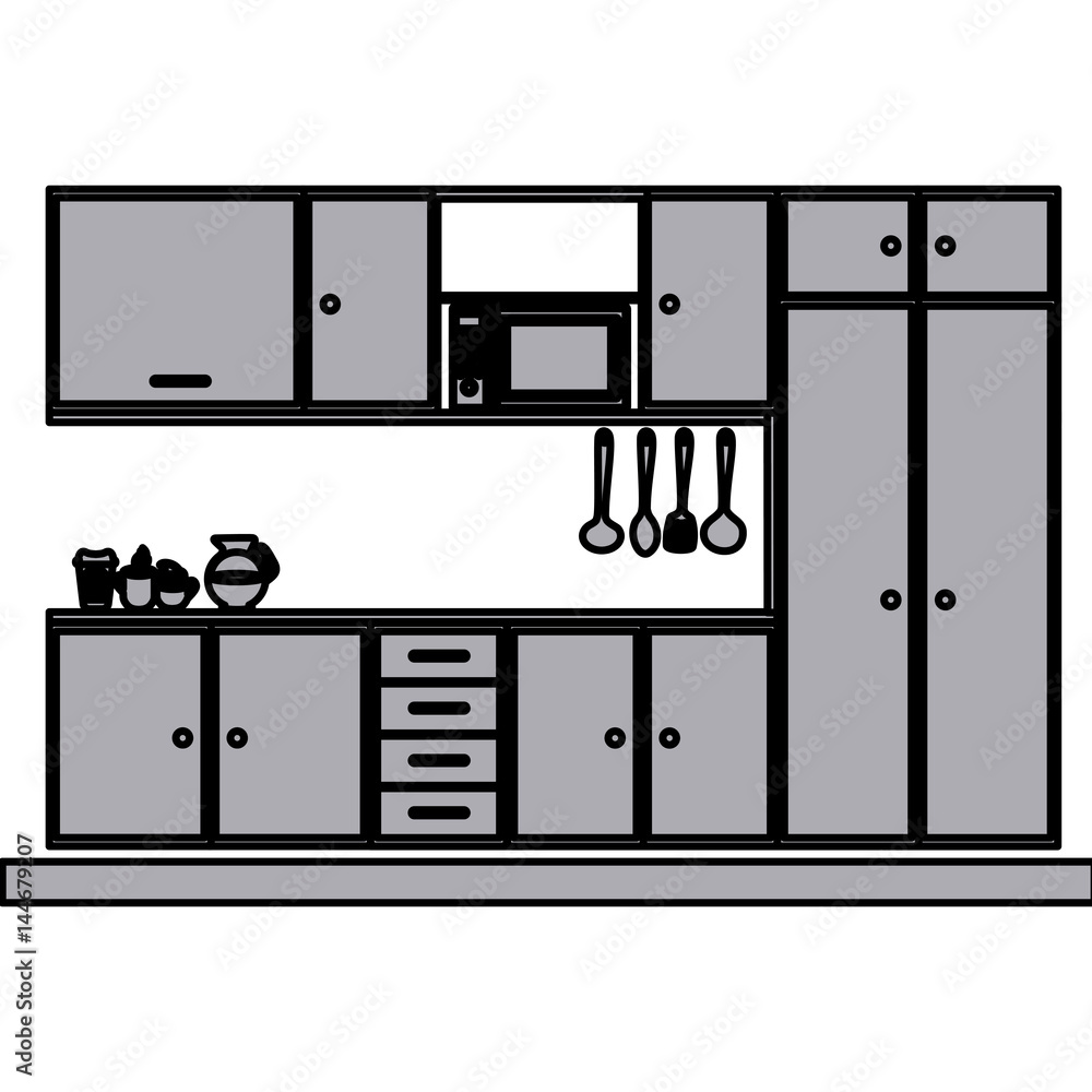 kitchen cabinets clipart