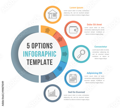 5 Options Infographic Template