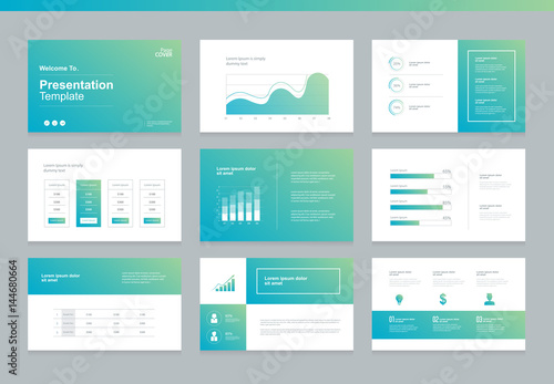 Page layout design template for business presentation page with page cover background design and infographic elements design