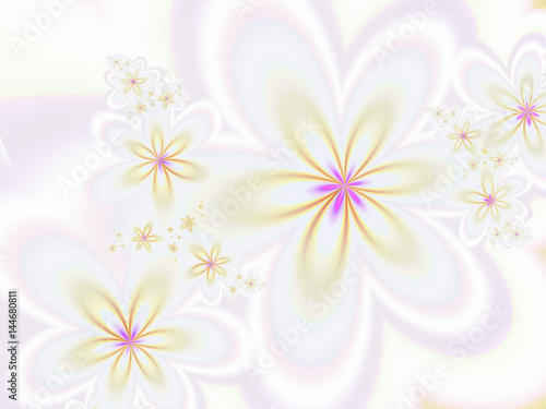 Abstract fractal light blond flowers © svetlanass13