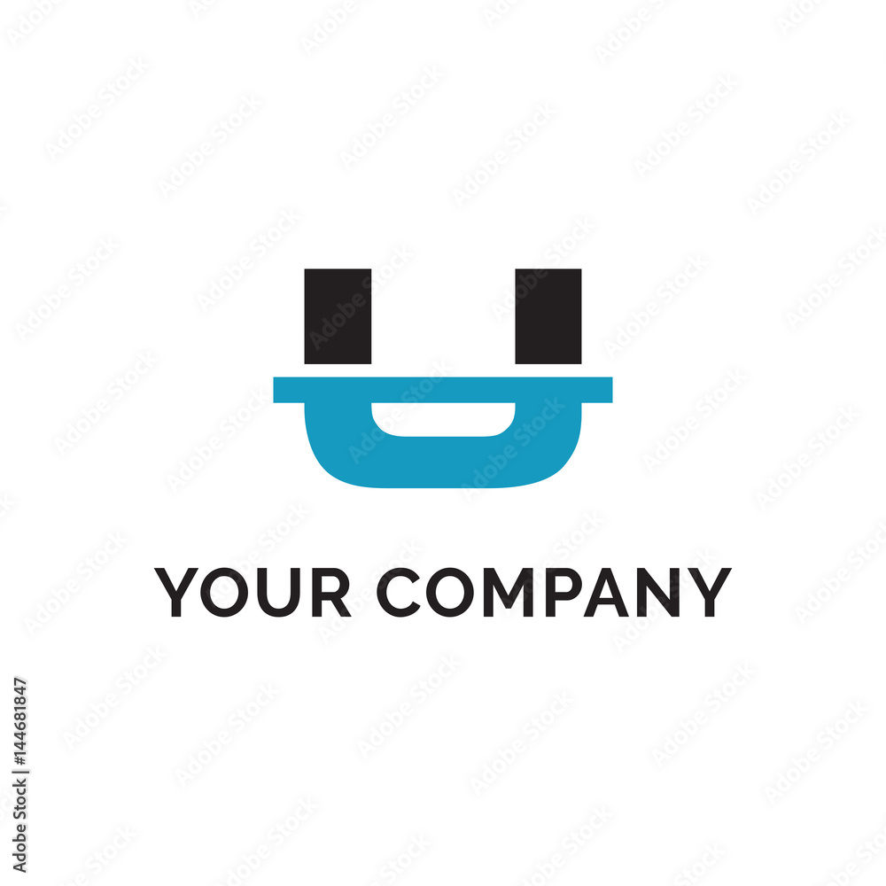 U INITIAL ALPHABET LOGO SIMPLE
