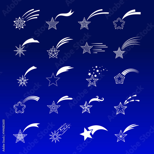 Star shoot set, comets with tails