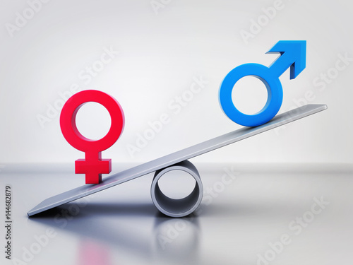 Abstract equality of men and women photo