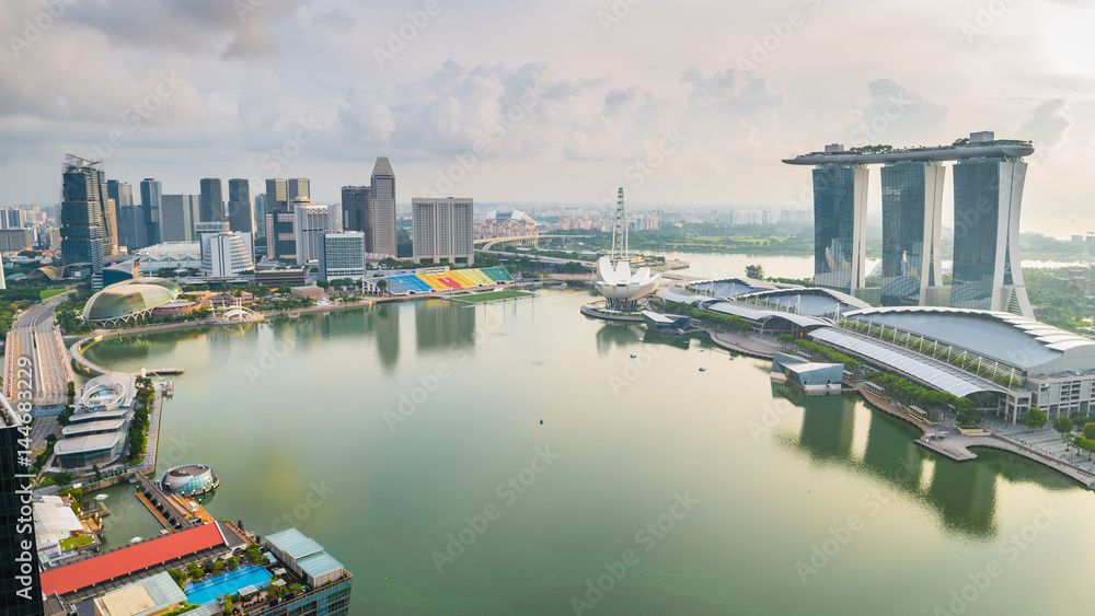 Obraz premium Panorama of Singapore skyline in Singapore city, Singapore