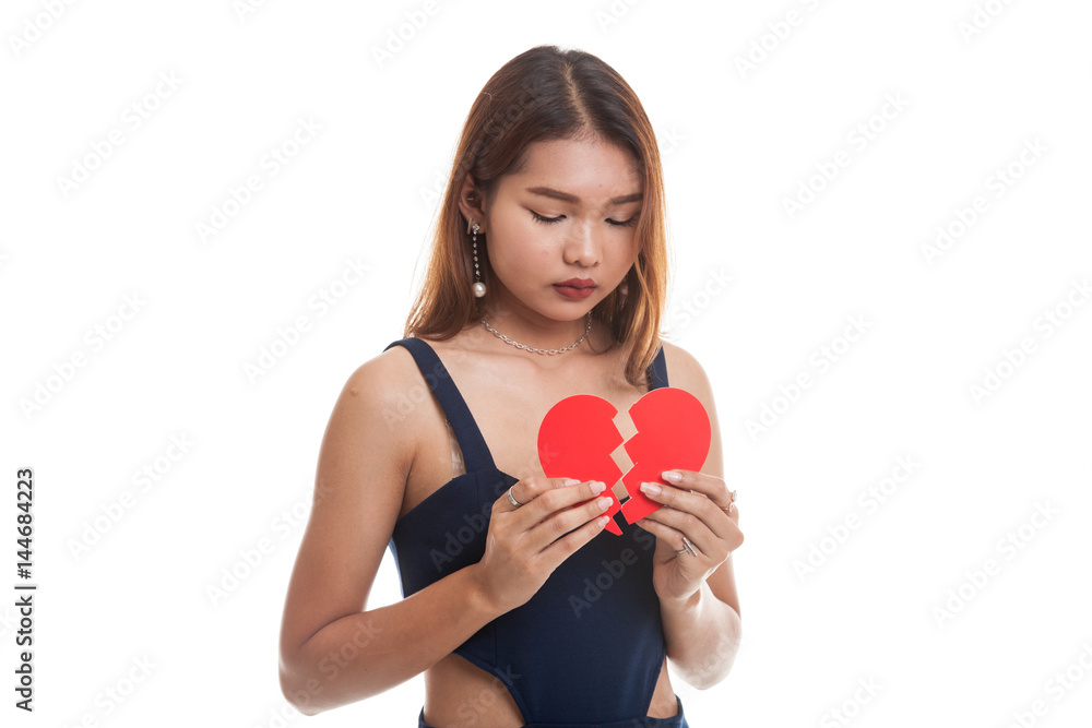 Beautiful young Asian woman with broken heart. Beautiful young Asian woman with broken heart.