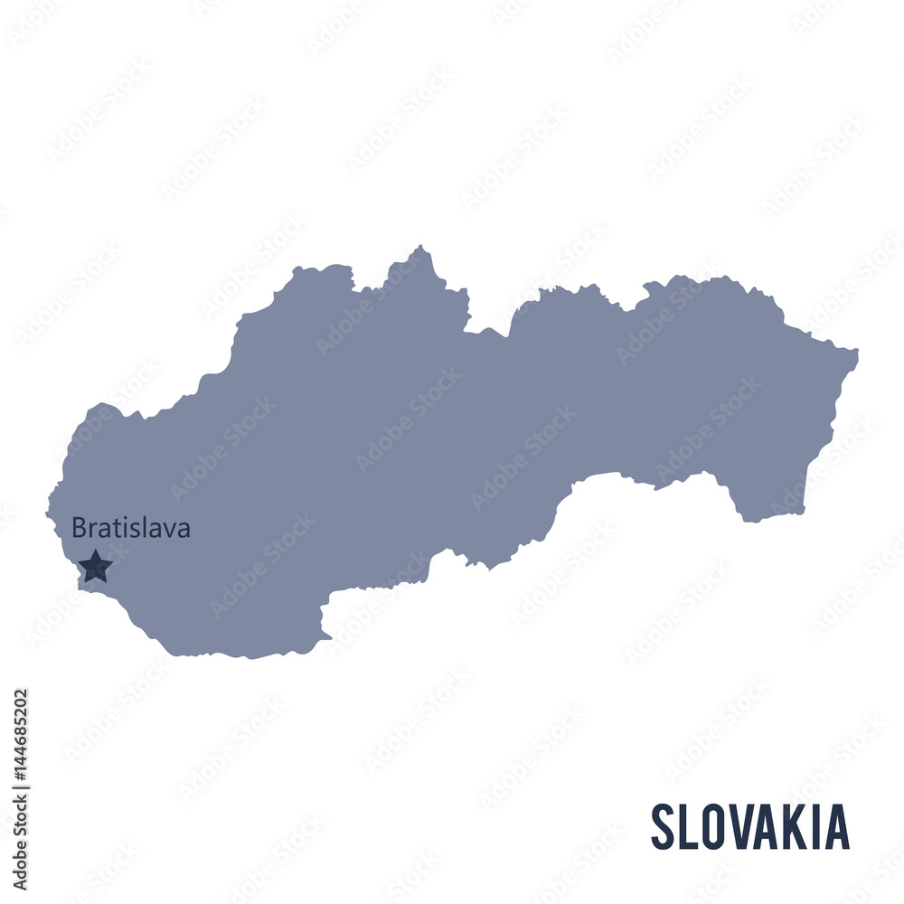 Vector map of Slovakia isolated on white background.