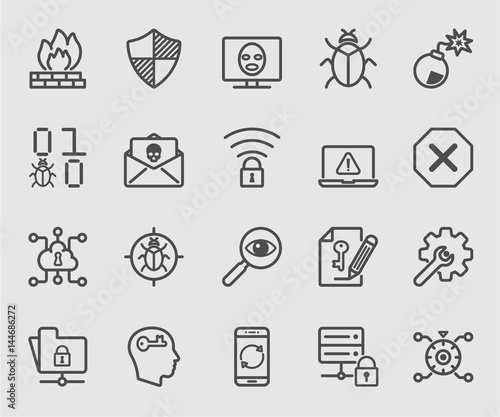 Internet security line icon