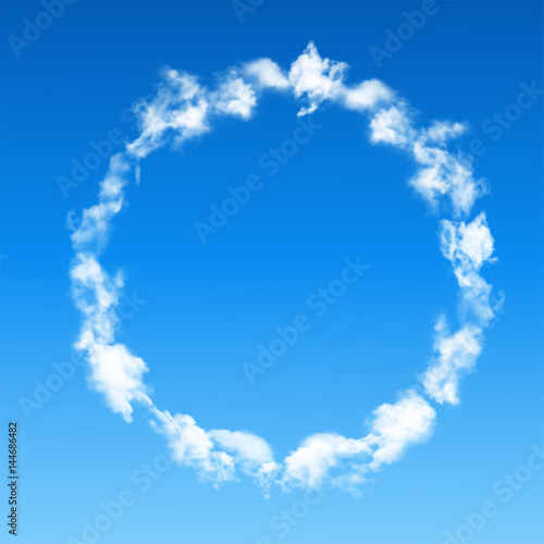 Round frame made of clouds