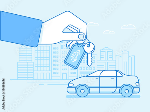 Buying or renting a car concept