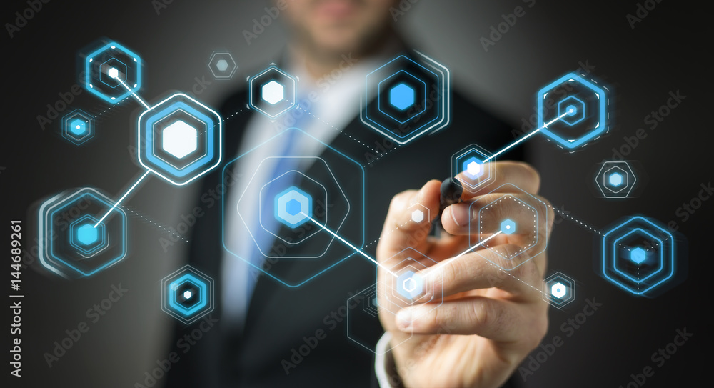 Businessman using digital screens with holograms datas 3D rendering Businessman using digital screens with holograms datas 3D rendering
