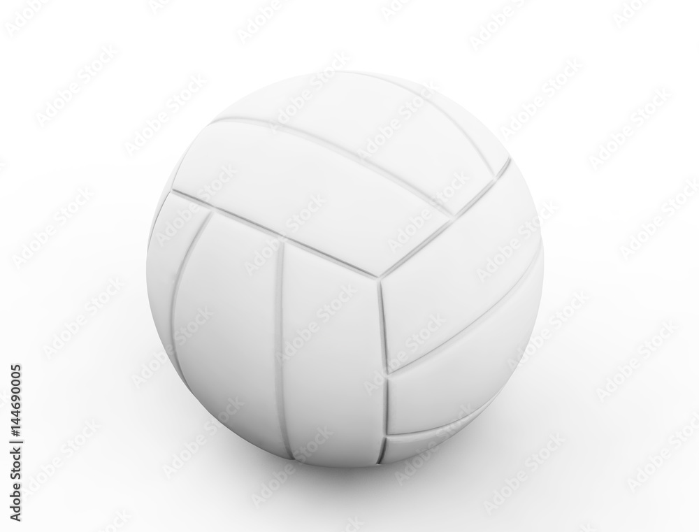 3d render White standard volleyball isolated on white background.