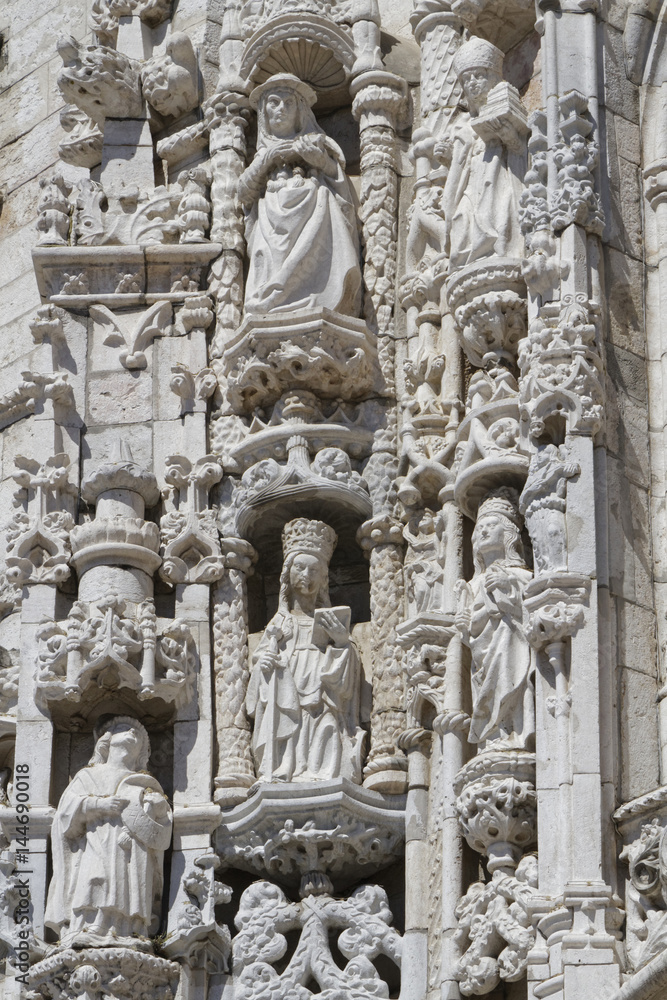Statues on South portal of Jeronimos Monastery