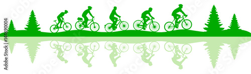 Silhouette Mountainbiker Wald