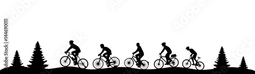 Silhouette Mountainbiker Wald