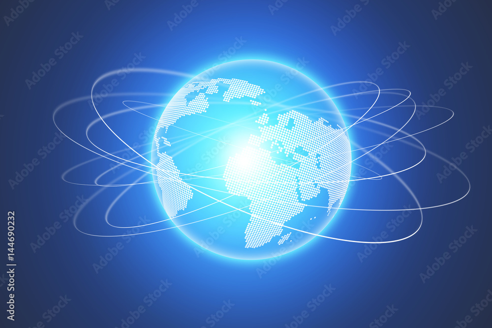 Fototapeta premium Business network globe isolated on a background - Internet concept