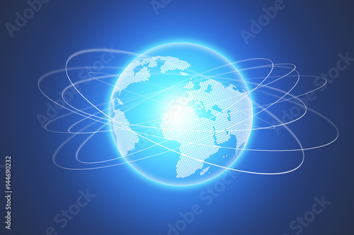 Business network globe isolated on a background - Internet concept