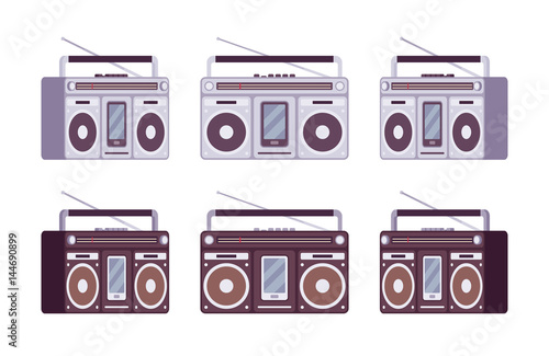 Boombox set in grey and black color
