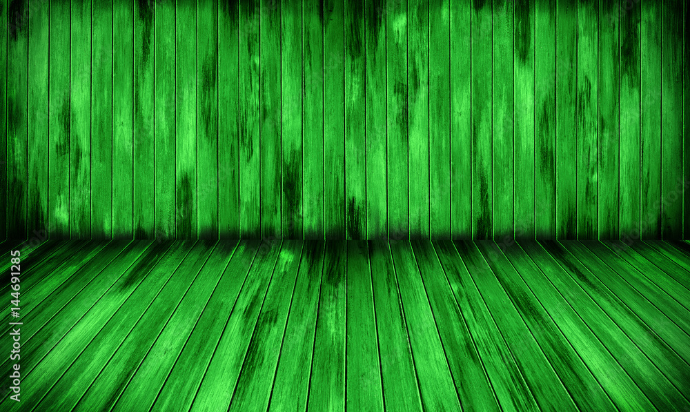 Fototapeta premium green wooden slats background