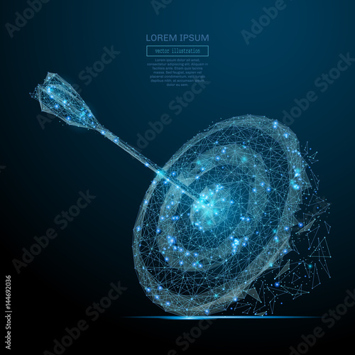 Abstract image of a Target in the form of a starry sky or space, consisting of points, lines, and shapes in the form of planets, stars and the universe. Vector business © AntonKhrupinArt