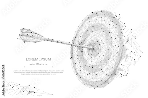 Abstract mash line and point Target on white background with an inscription. Starry sky or space, consisting of stars and the universe. Vector business illustration