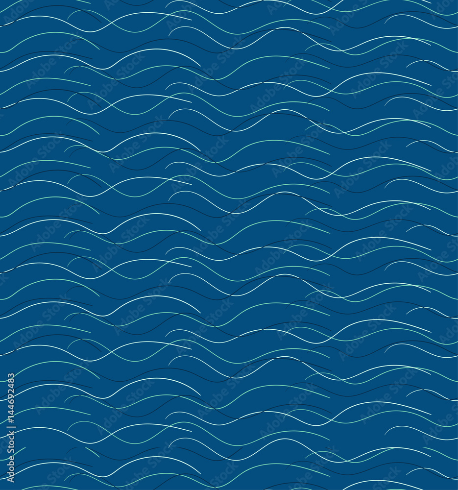 Abstract hand drawn waves pattern