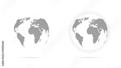 Set of black dotted globe