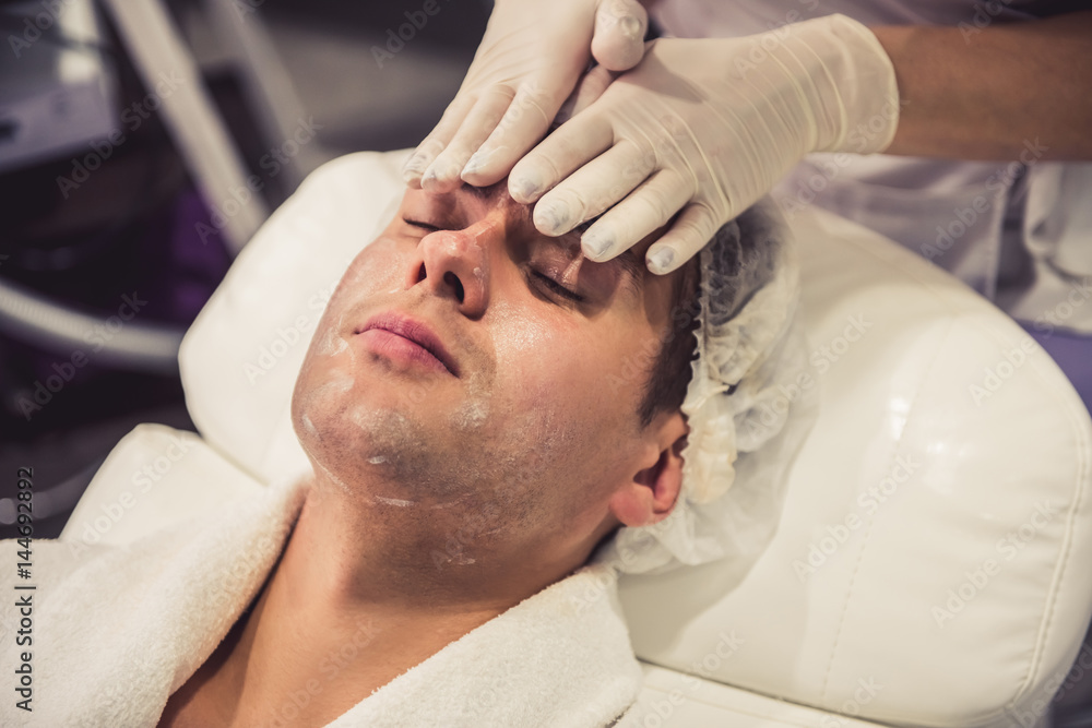 Man at the beautician Man at the beautician