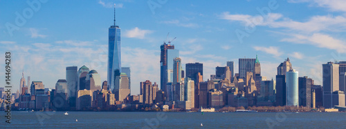 Manhattan view from liberty island  New York  USA