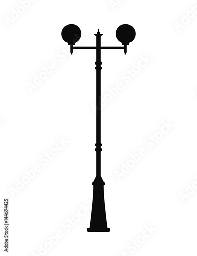 Street lamp silhouette vector illustration