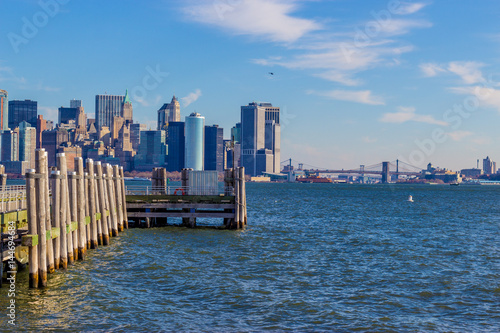 Lower Manhattan view from liberty island , NYC, USA © PnPy