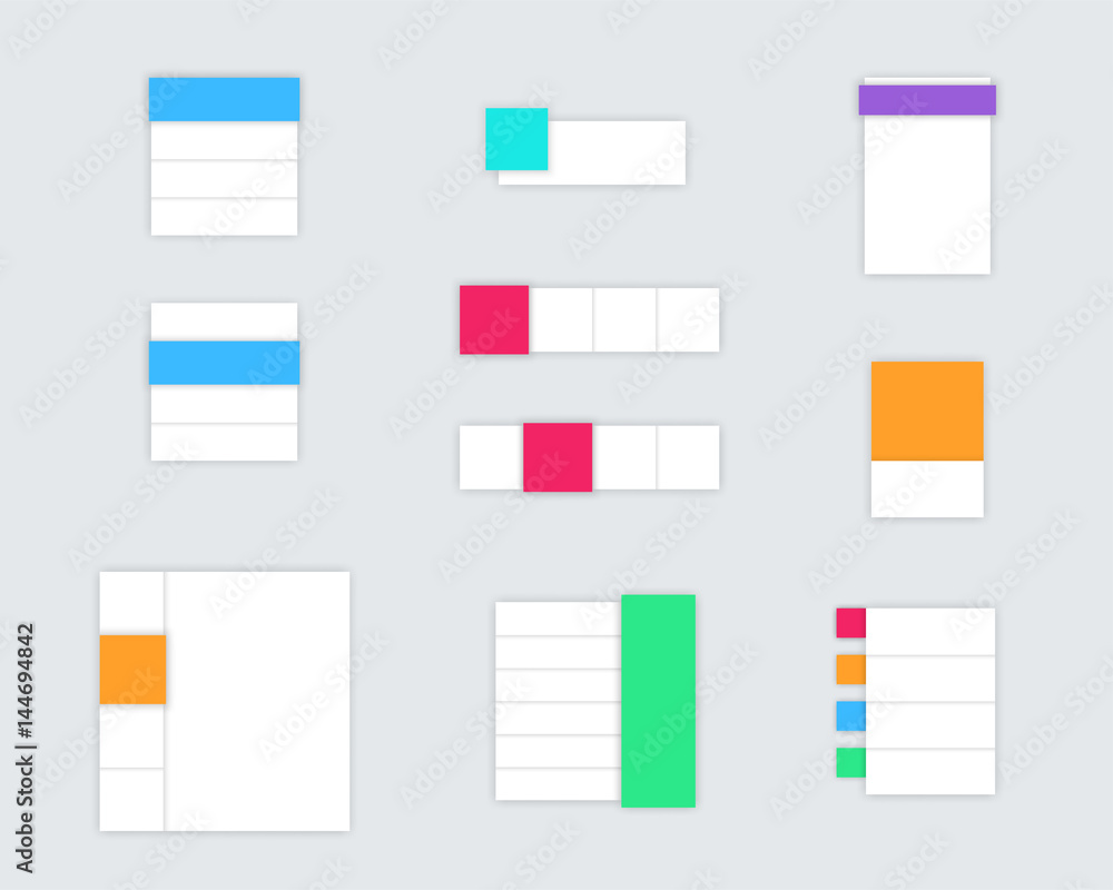 Set of Simple Colourful Vector Text Boxes With Shadows A Set of Simple Colourful Vector Text Boxes With Shadows A