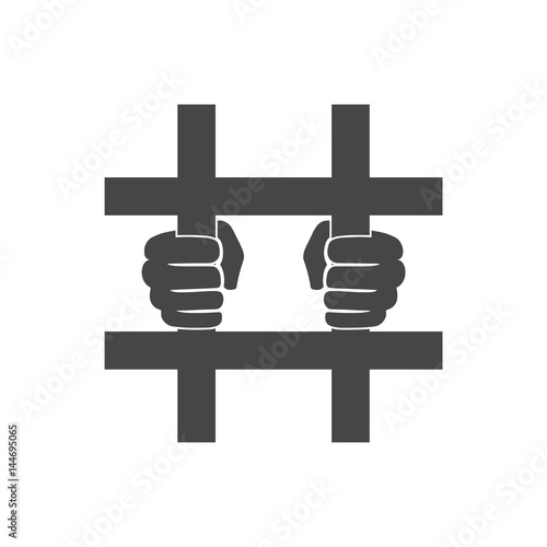 Jailed icon, Behind bars icon - Illustration