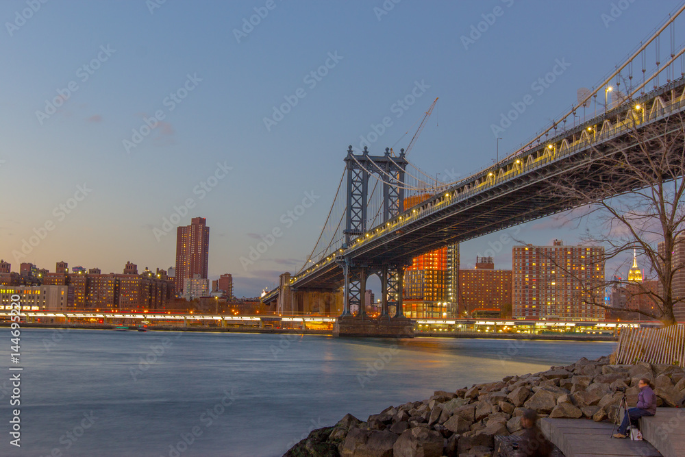 Naklejka premium Manhattan Bridge, Nowy Jork, USA