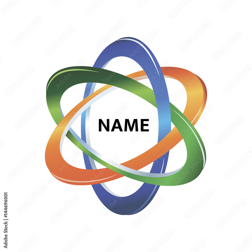 Vector logo template for tech companies. Illustration of intersecting orbits or rings. Vector logo template for tech companies. Illustration of intersecting orbits or rings.