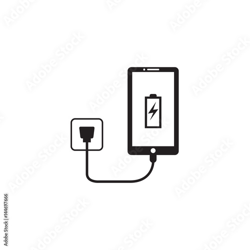 charging smartphone vector icon