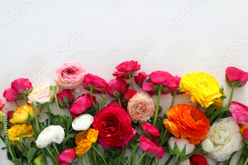 Top view of beautiful flowers arrangement