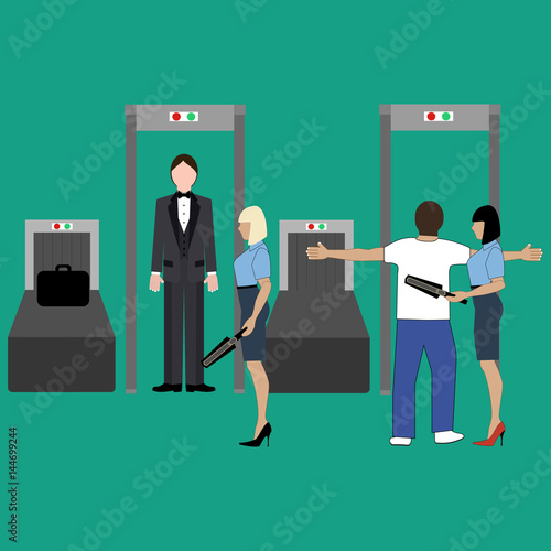 Airport security control illustration