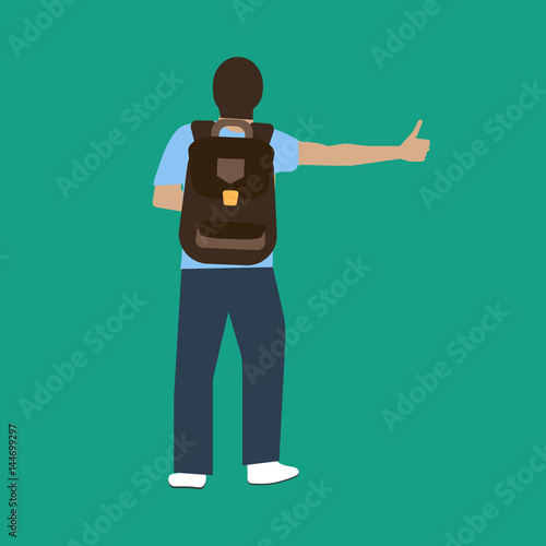 Autostop travel illustration