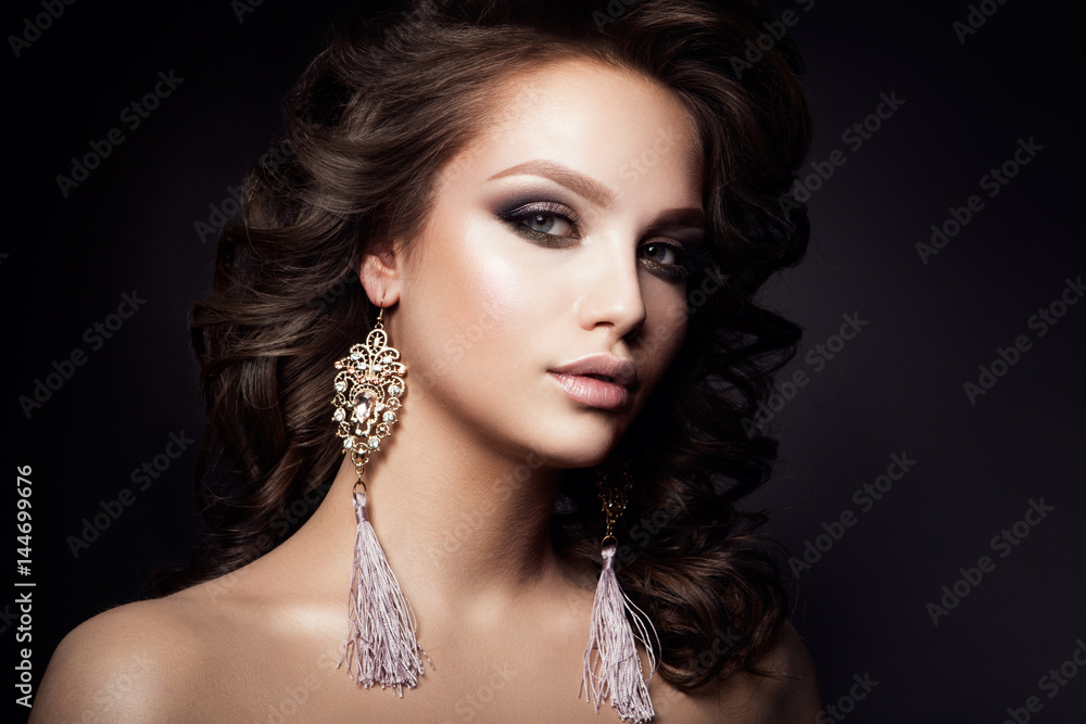 Beautiful woman with professional make up and hairstyle Beautiful woman with professional make up and hairstyle