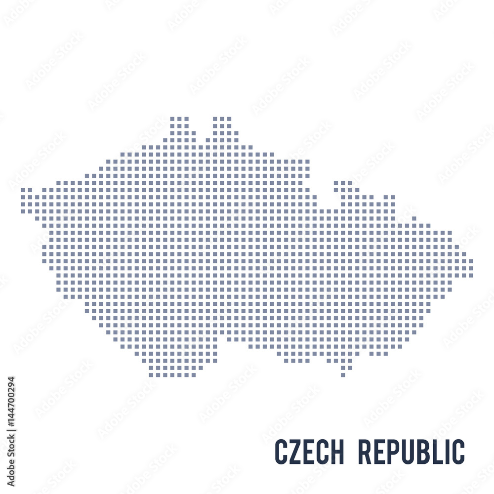 Vector pixel map of Czech Republic isolated on white background
