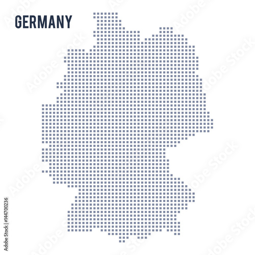 Vector pixel map of Germany isolated on white background