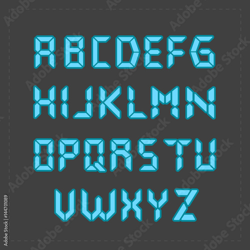 865421 Calculator digital blue text.