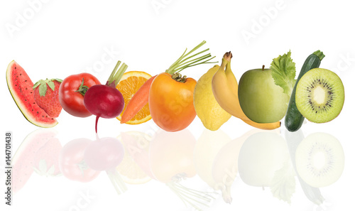 Fototapeta Naklejka Na Ścianę i Meble -  Colourful banner of fruits. Healthy food concept